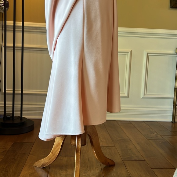 Betsy & Adam Draped Shell Pink MOB Dress - Picture 10 of 13